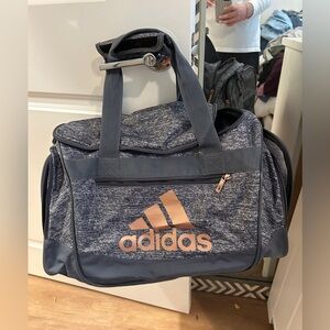 Adidas Heather Gray Duffel with Rose Gold Logo & Accents